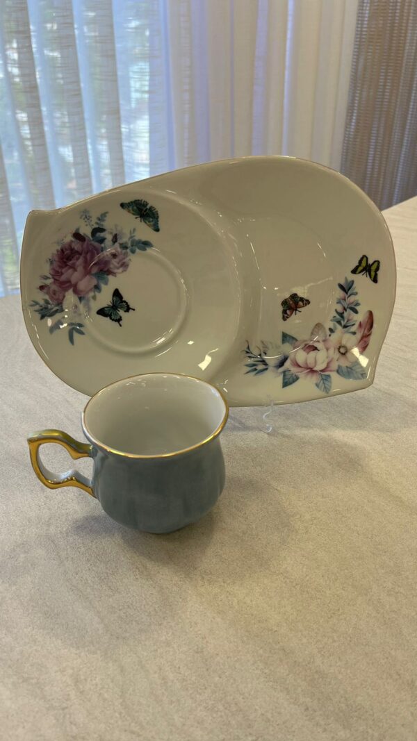 Conjunto Lancheira + Xícara Flores Azul - Imagem 3