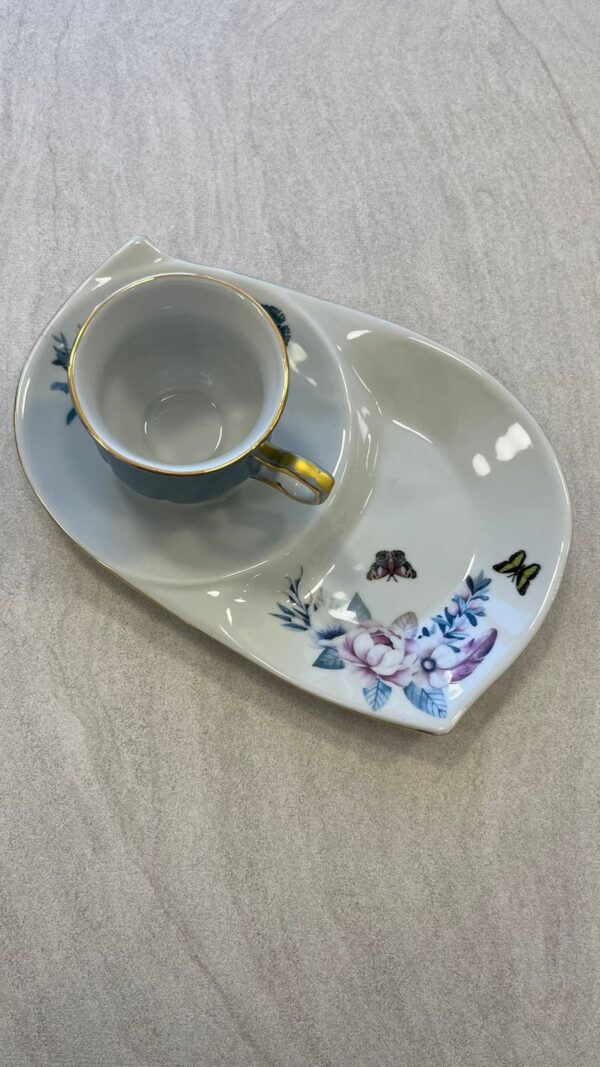 Conjunto Lancheira + Xícara Flores Azul - Imagem 2