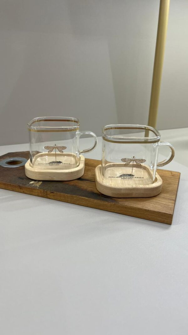 kit Xícara Cafézinho Com Base e Libélulas - Imagem 4