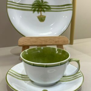 Conjunto Xícara + Pires + Prato Coqueiros