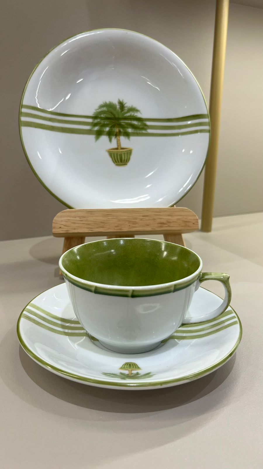 Conjunto Xícara + Pires + Prato Coqueiros